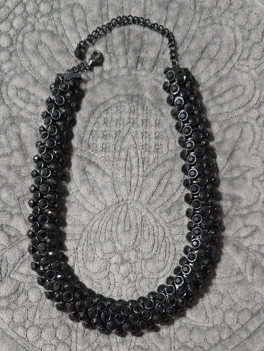 Black faceted crystal/rhinestone necklace